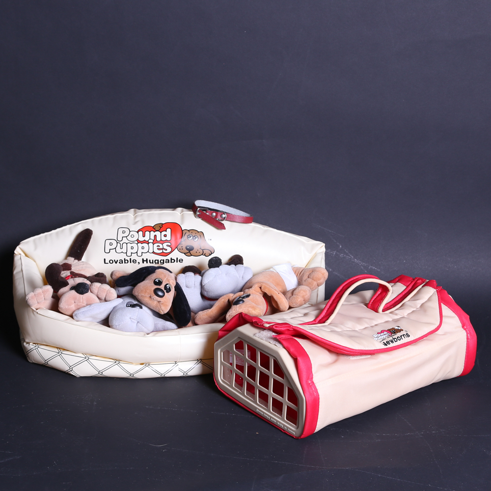 Collection of Vintage Pound Puppies and Accessories