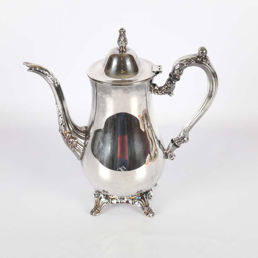 Oneida Silver Tone Tea Service and Tray