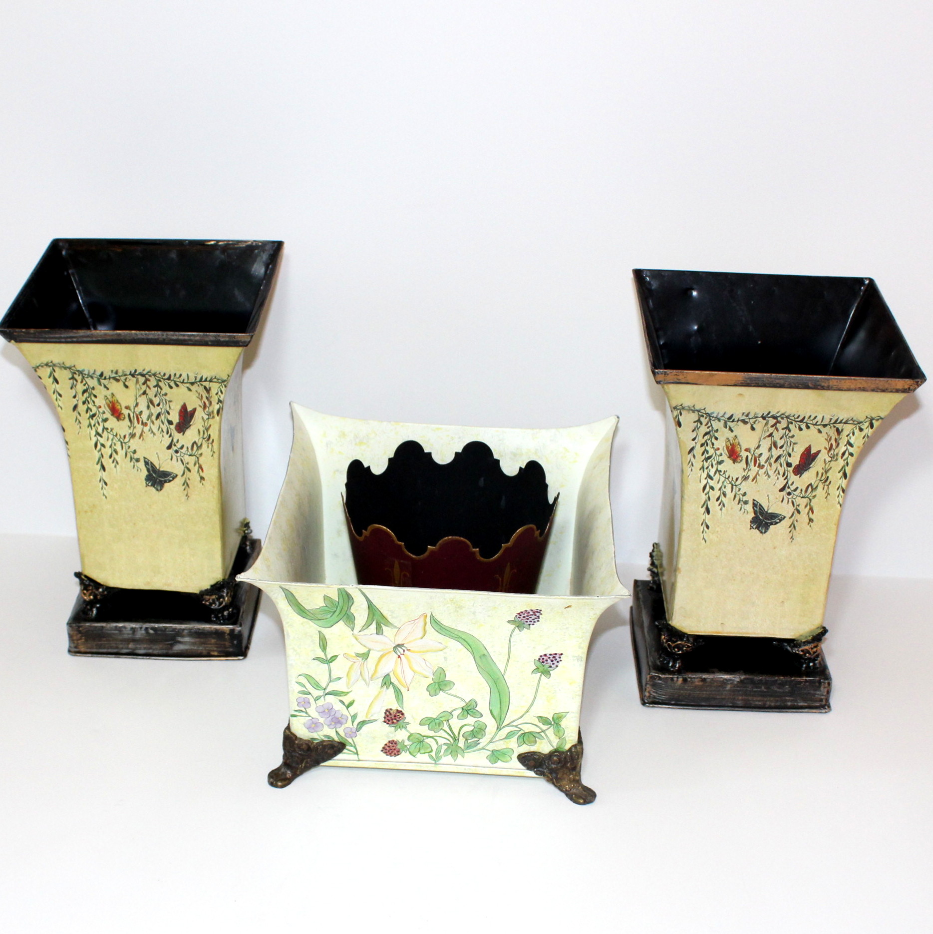 Grouping of Metal Planters