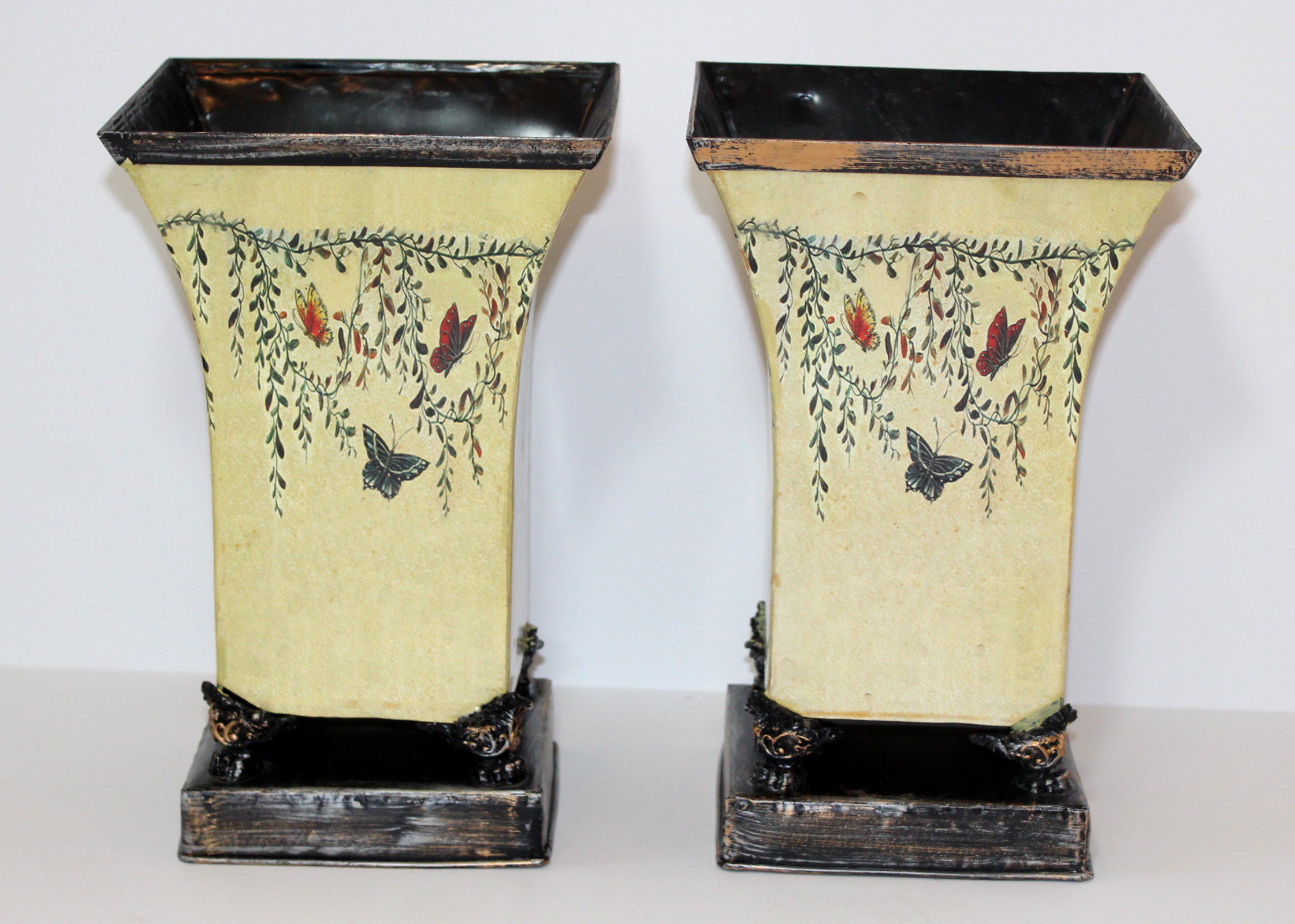 Grouping of Metal Planters