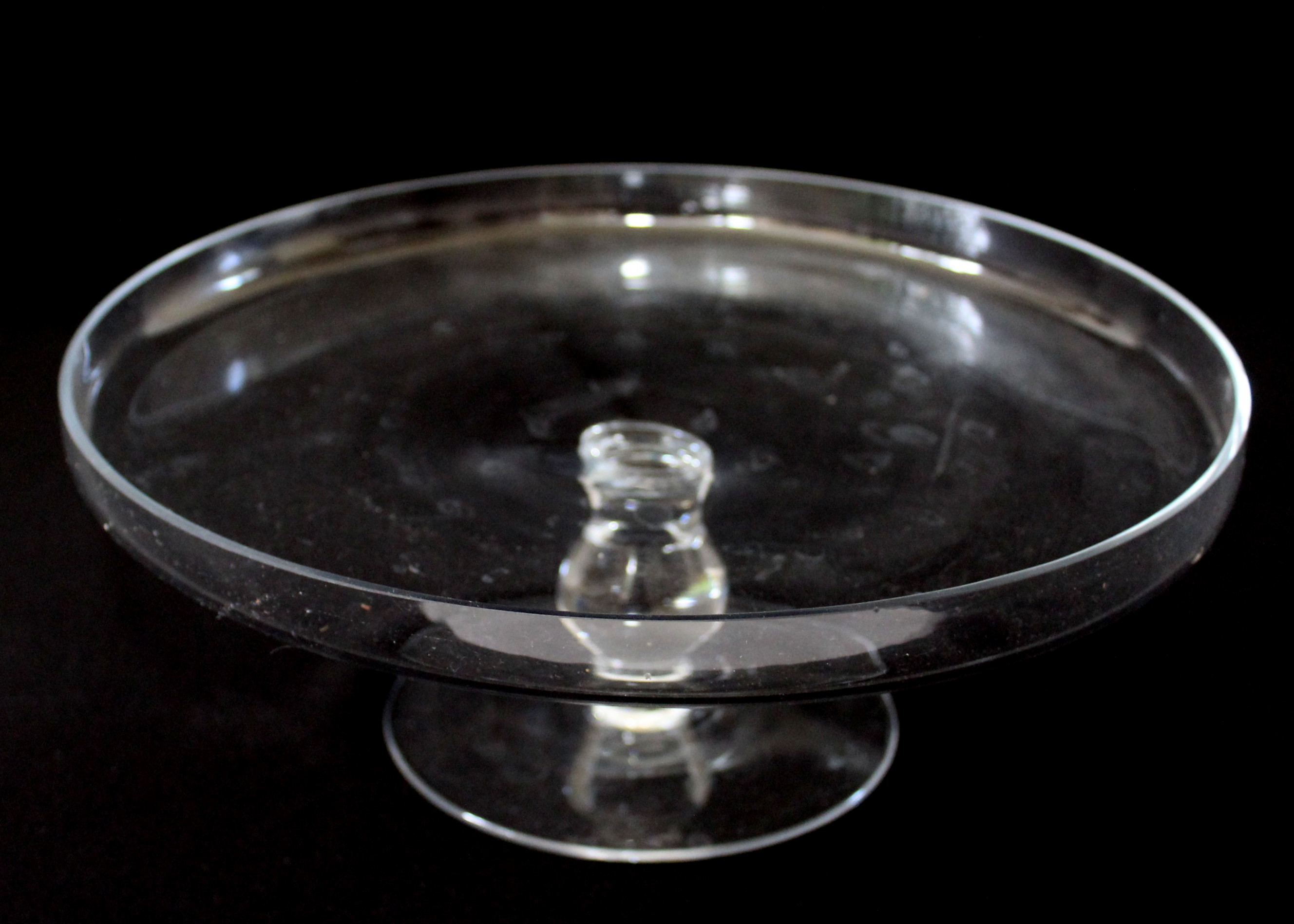 Pair of Clear Glass Cake Plates