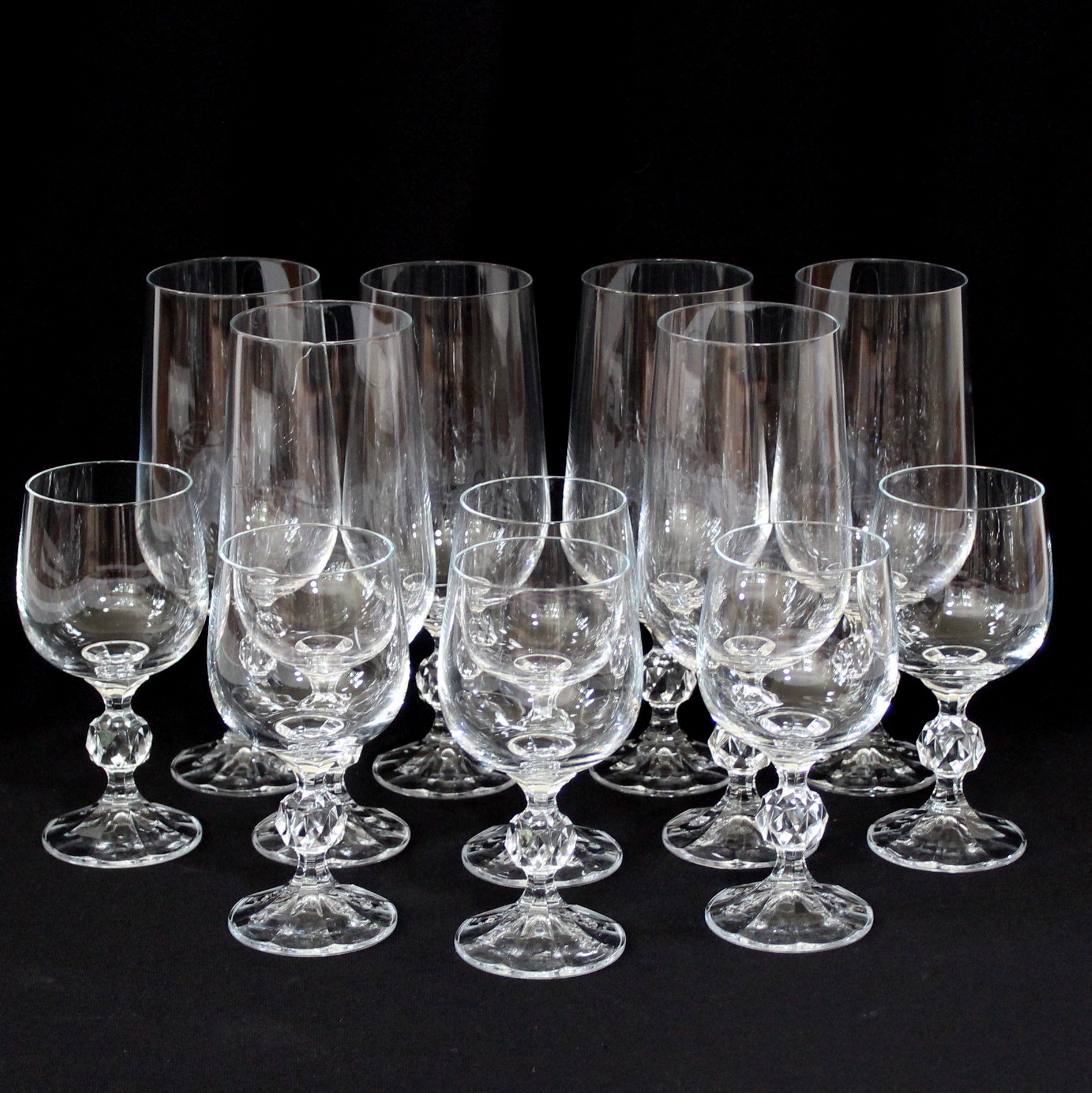 Crystal Water Goblets and Wine Glasses