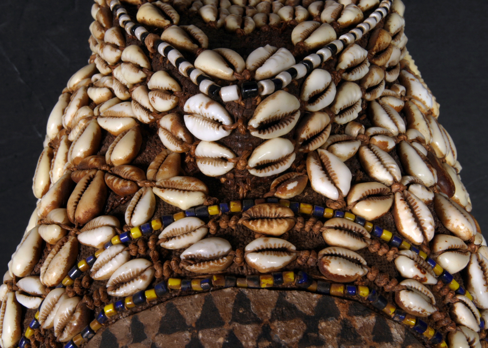 Kuba "Ngaady a Mwaash" African Cowrie Shell Ceremonial Full Head Mask