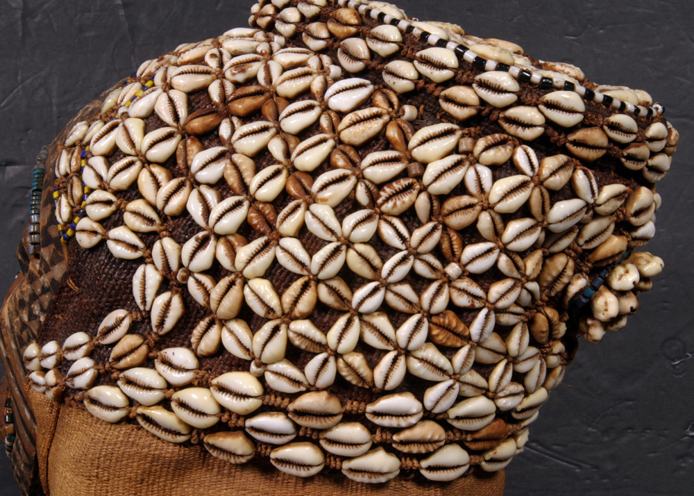 Kuba "Ngaady a Mwaash" African Cowrie Shell Ceremonial Full Head Mask