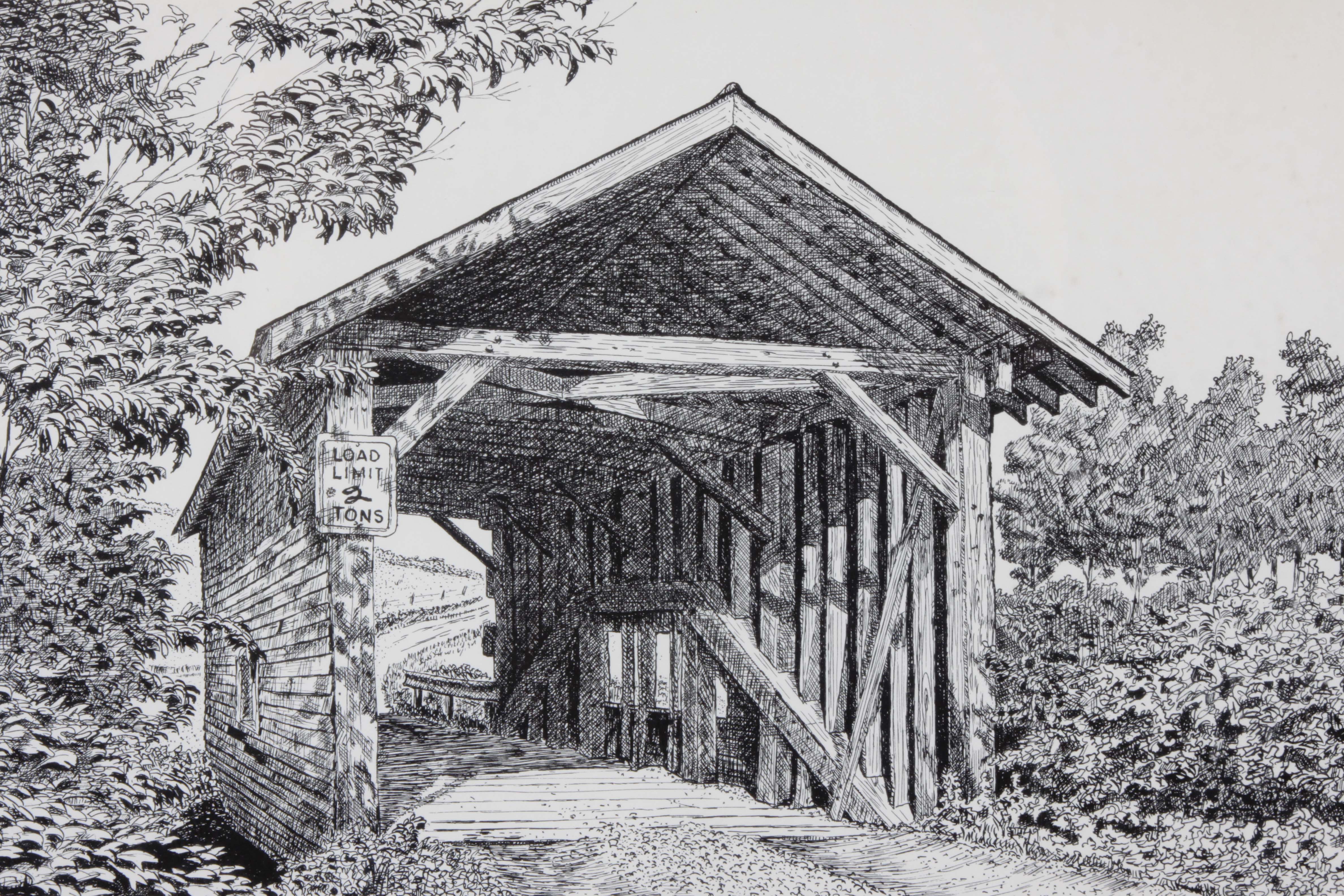 Signed/Numbered Pen and Ink Sketch Print by Doyle Vaden