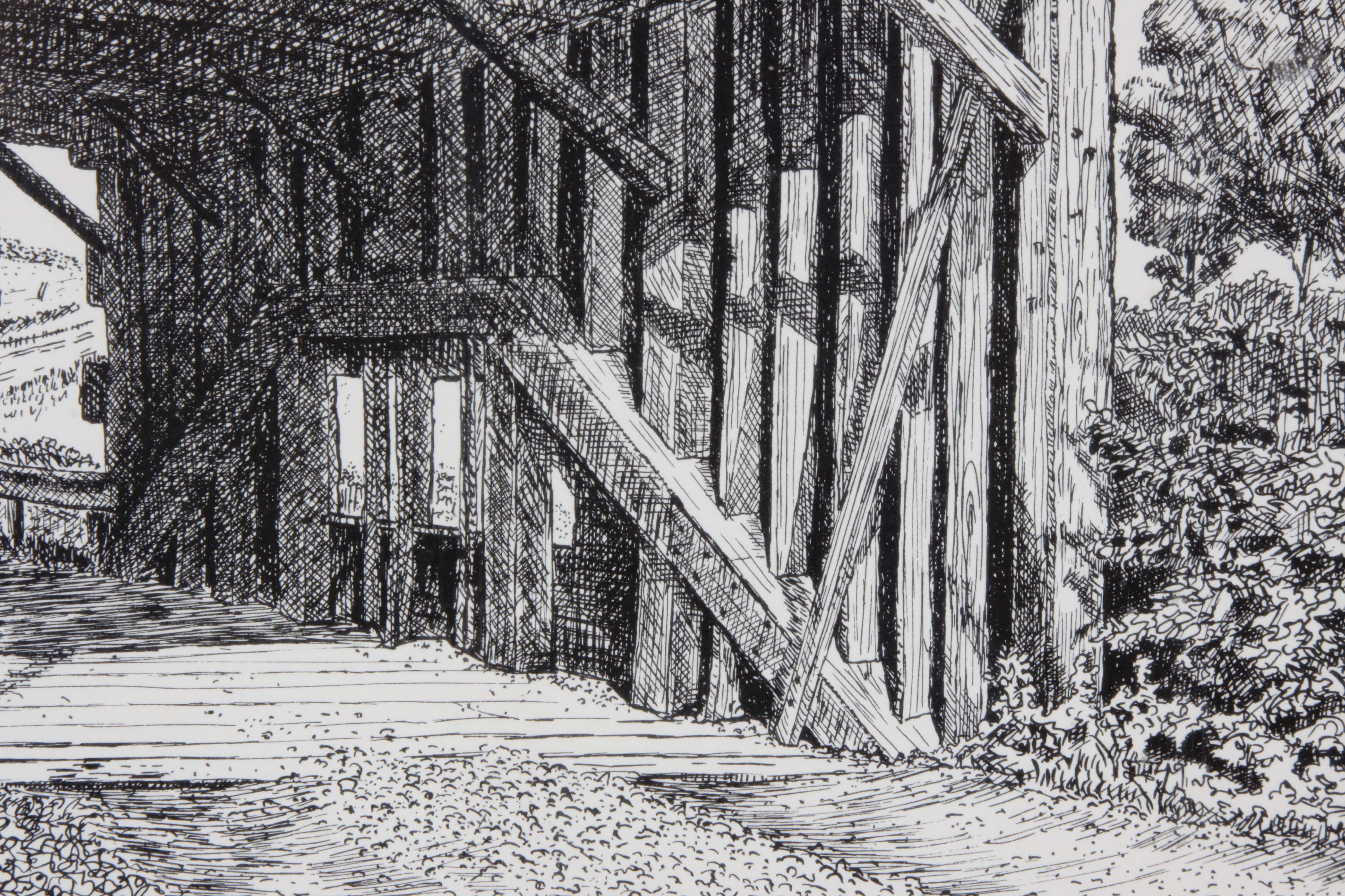 Signed/Numbered Pen and Ink Sketch Print by Doyle Vaden