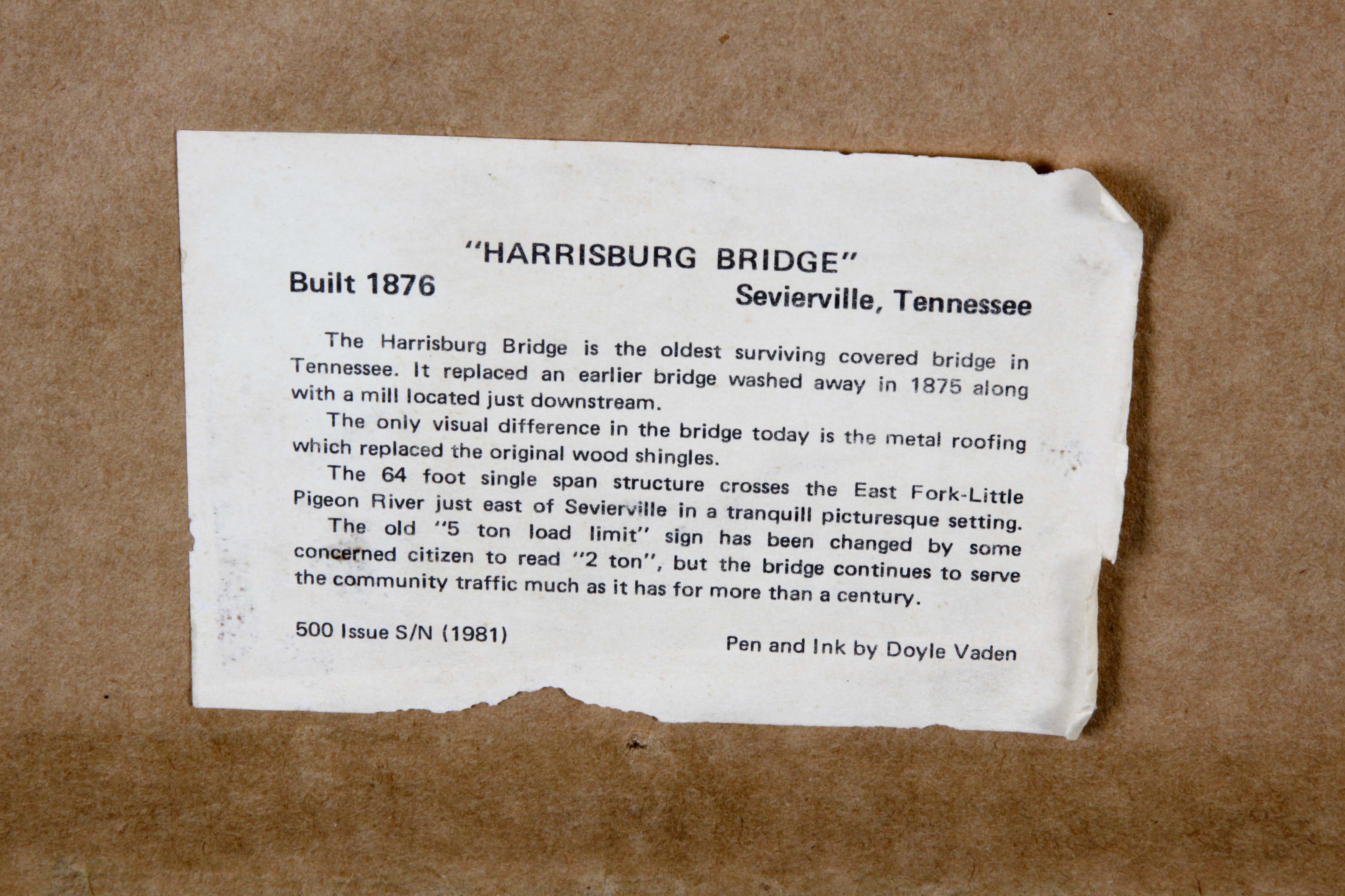 Signed/Numbered Pen and Ink Sketch Print by Doyle Vaden