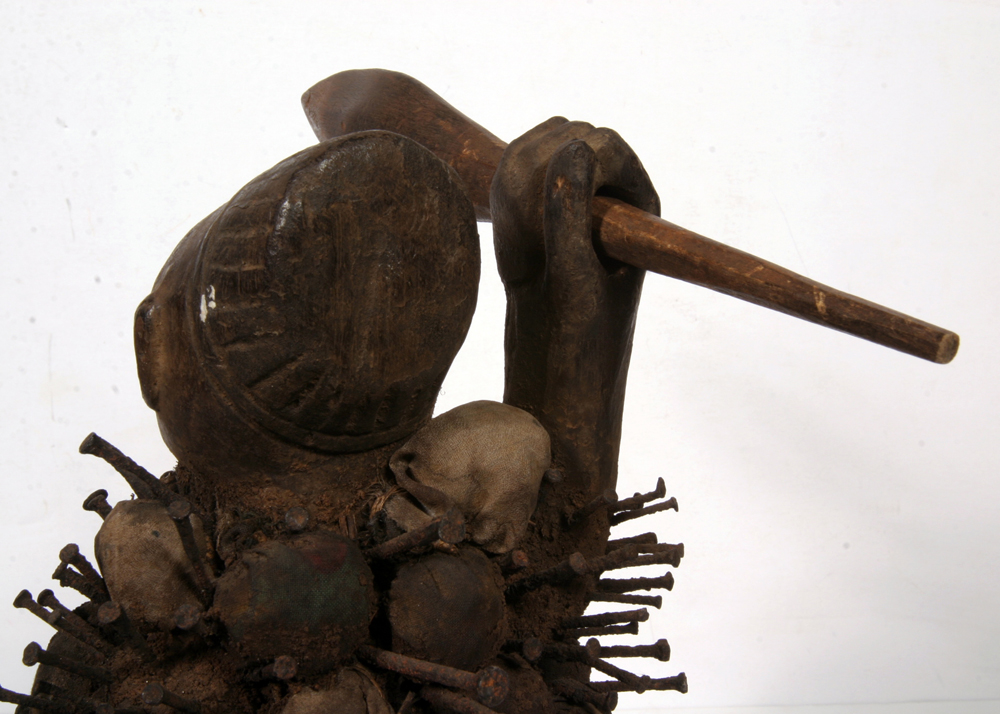 African Yombe Congo Nail Fetish Medicine Man Sculpture
