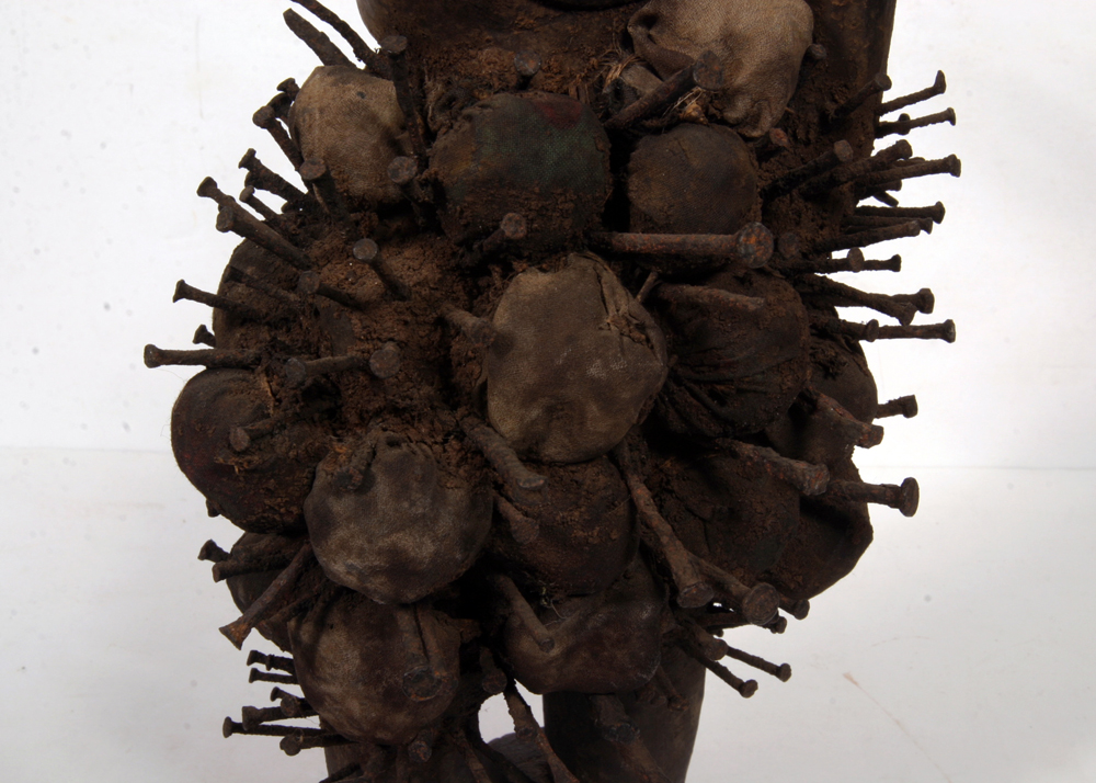 African Yombe Congo Nail Fetish Medicine Man Sculpture