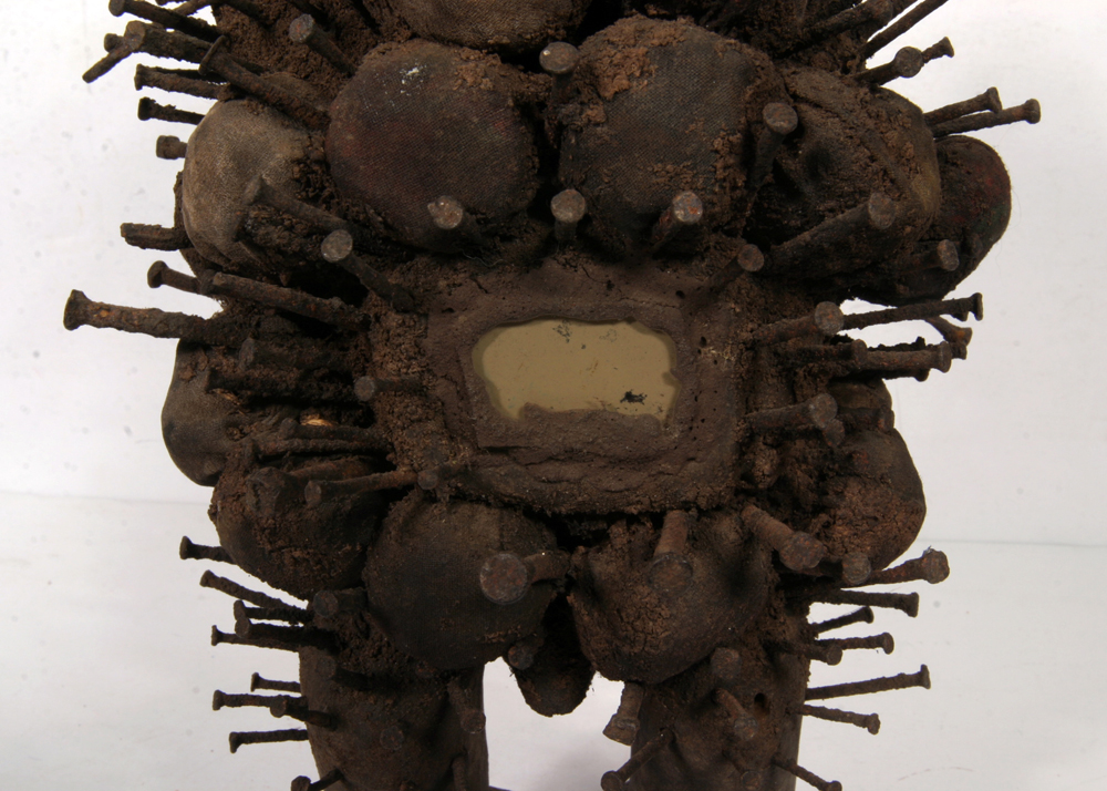African Yombe Congo Nail Fetish Medicine Man Sculpture