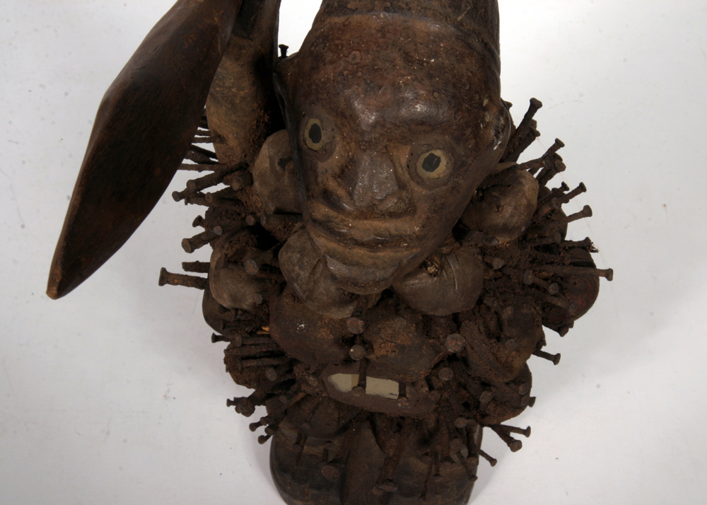 African Yombe Congo Nail Fetish Medicine Man Sculpture