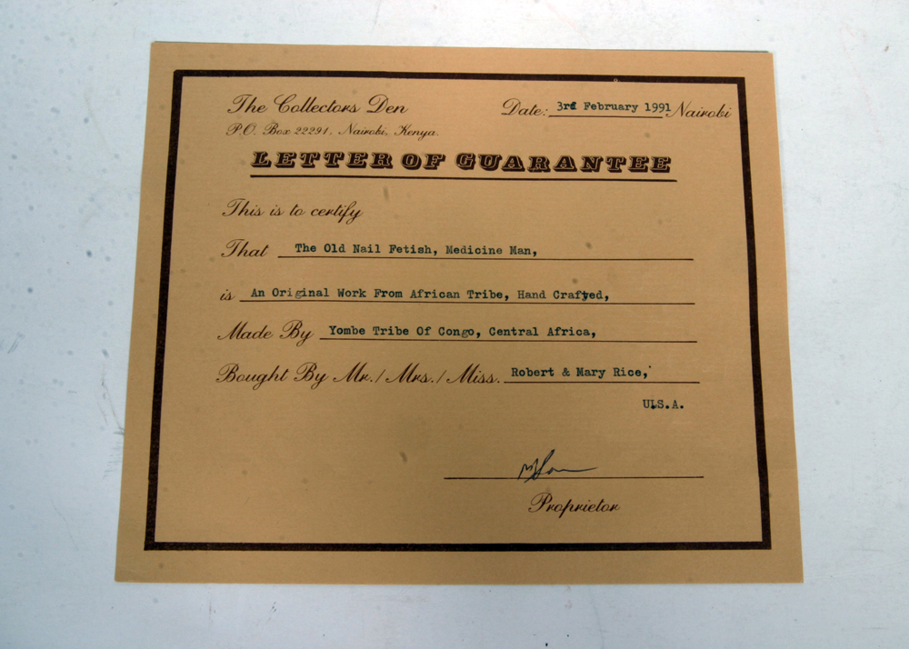 African Yombe Congo Nail Fetish Medicine Man Sculpture