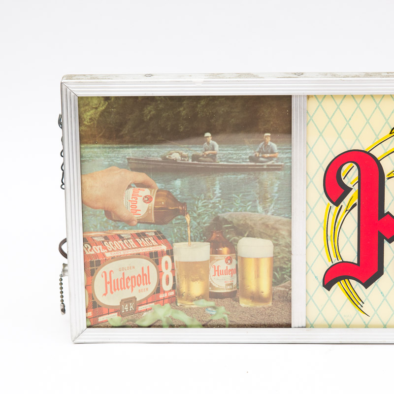 Vintage Light Up Hudepohl Beer Sign