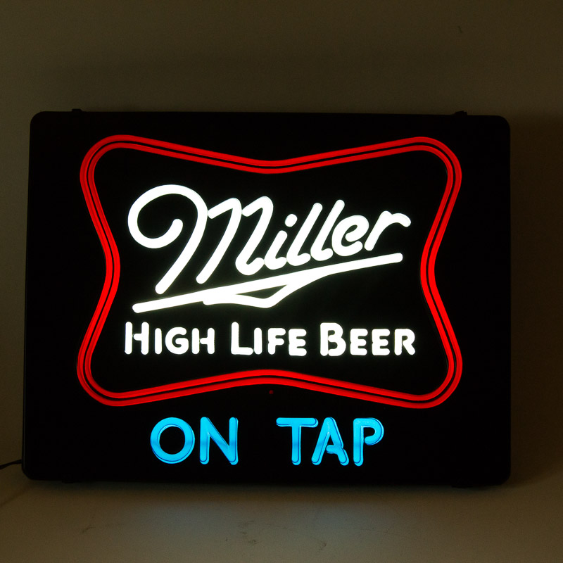 Vintage Light Up Miller High Life Bar Signs