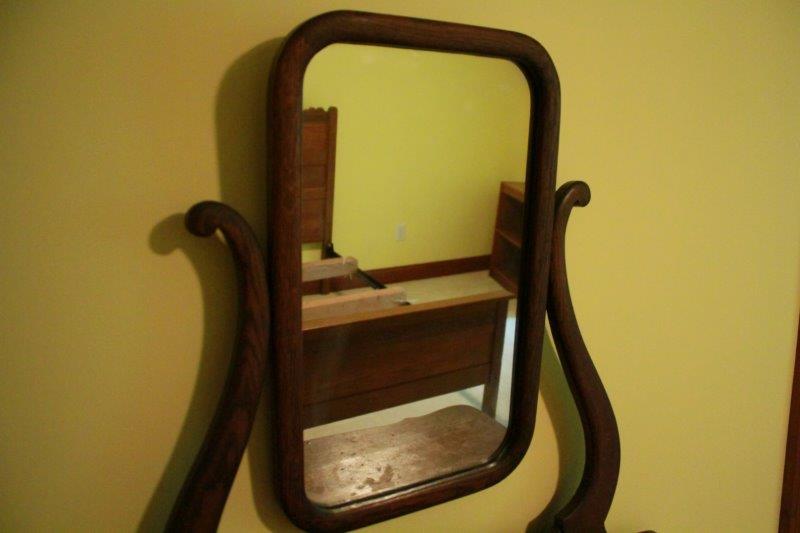 Vintage Wood Chest of Drawers with Mirror