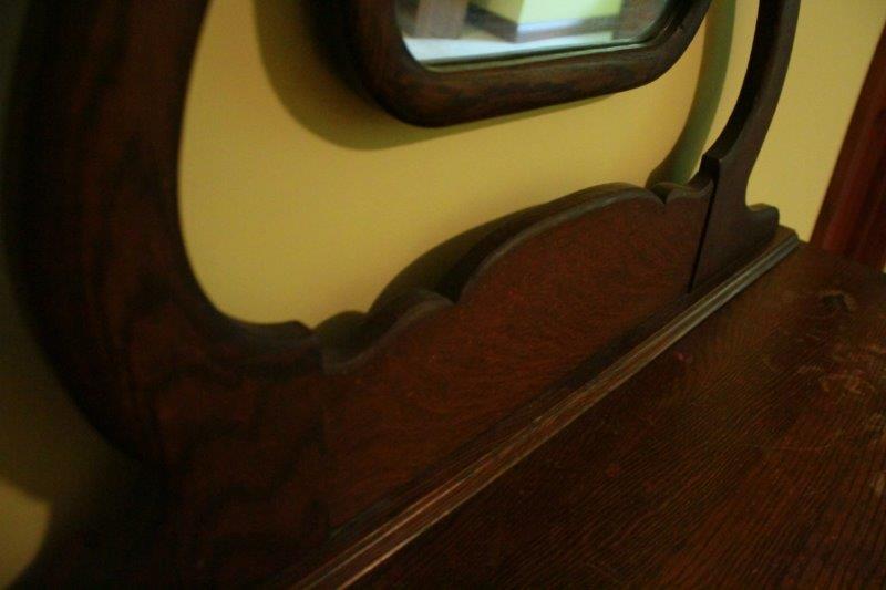 Vintage Wood Chest of Drawers with Mirror