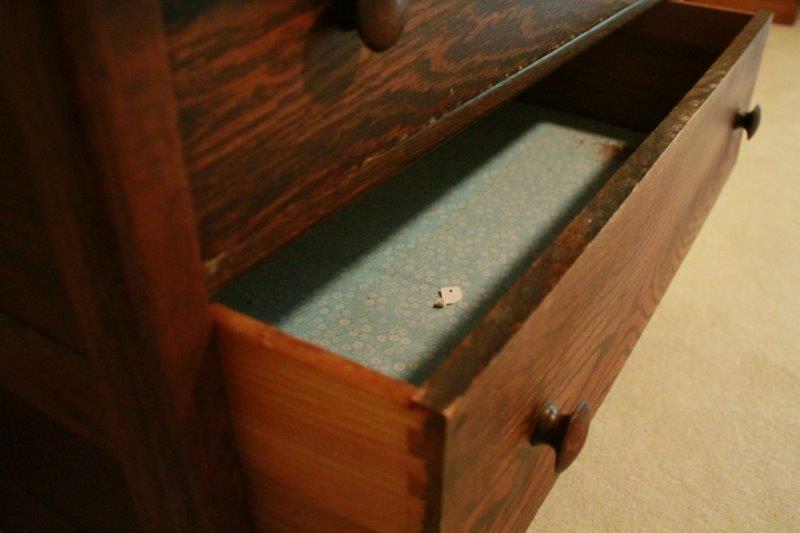 Vintage Wood Chest of Drawers with Mirror