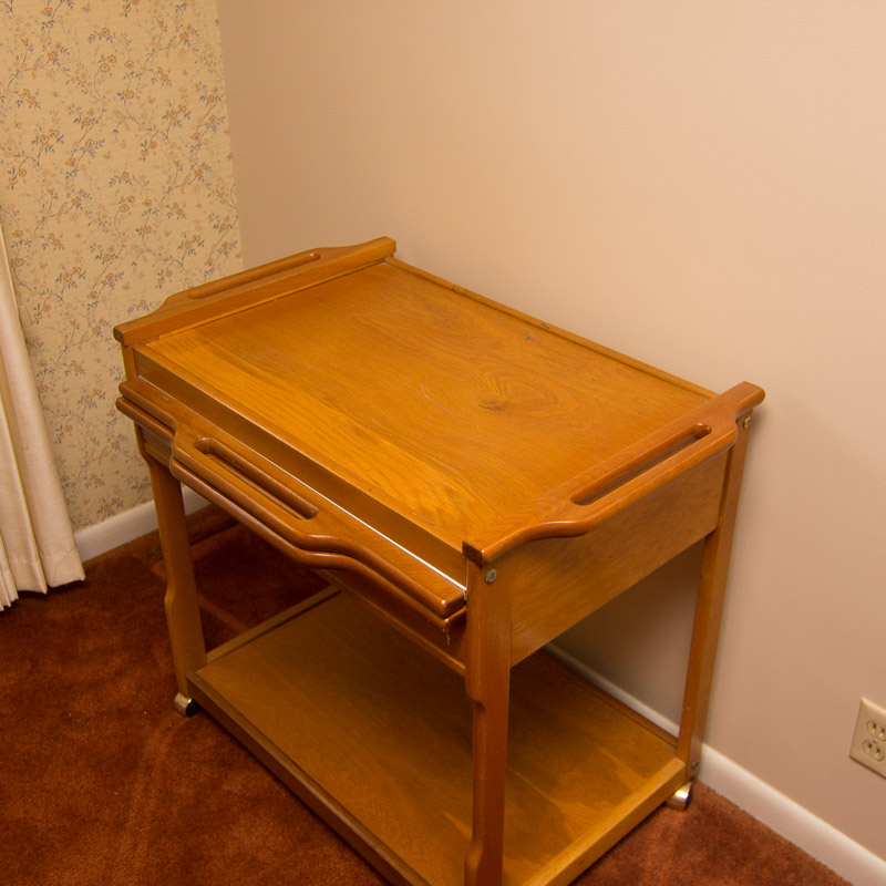 Oak Kitchen Cart on Wheels