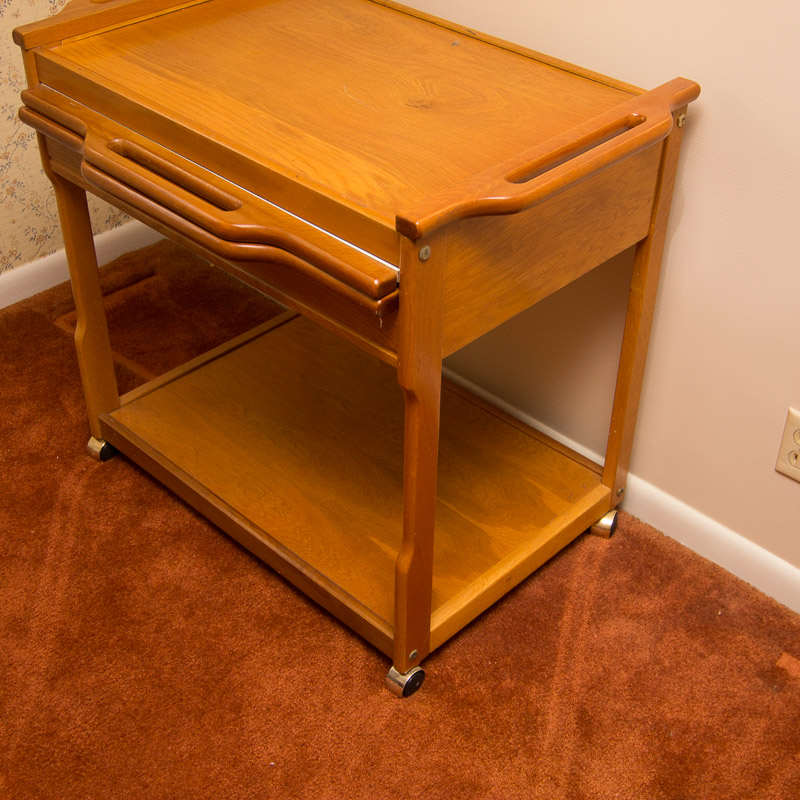 Oak Kitchen Cart on Wheels