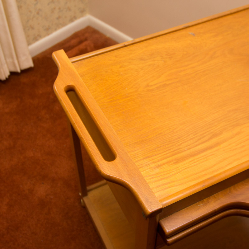 Oak Kitchen Cart on Wheels