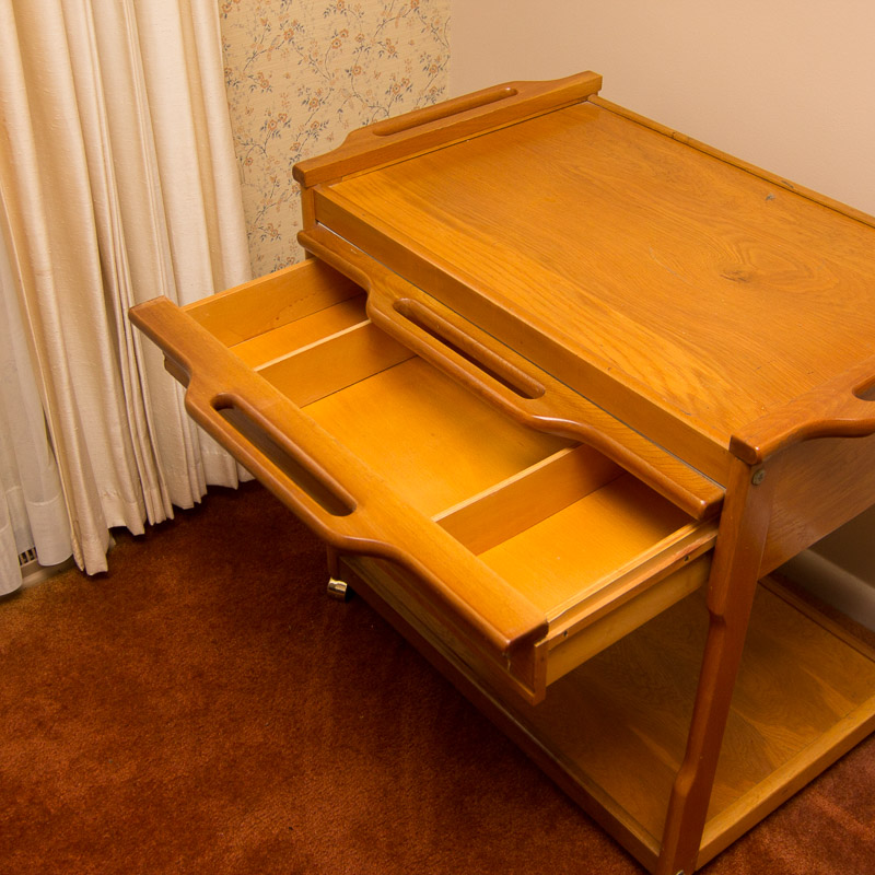 Oak Kitchen Cart on Wheels