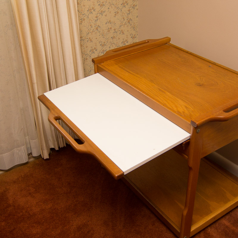 Oak Kitchen Cart on Wheels