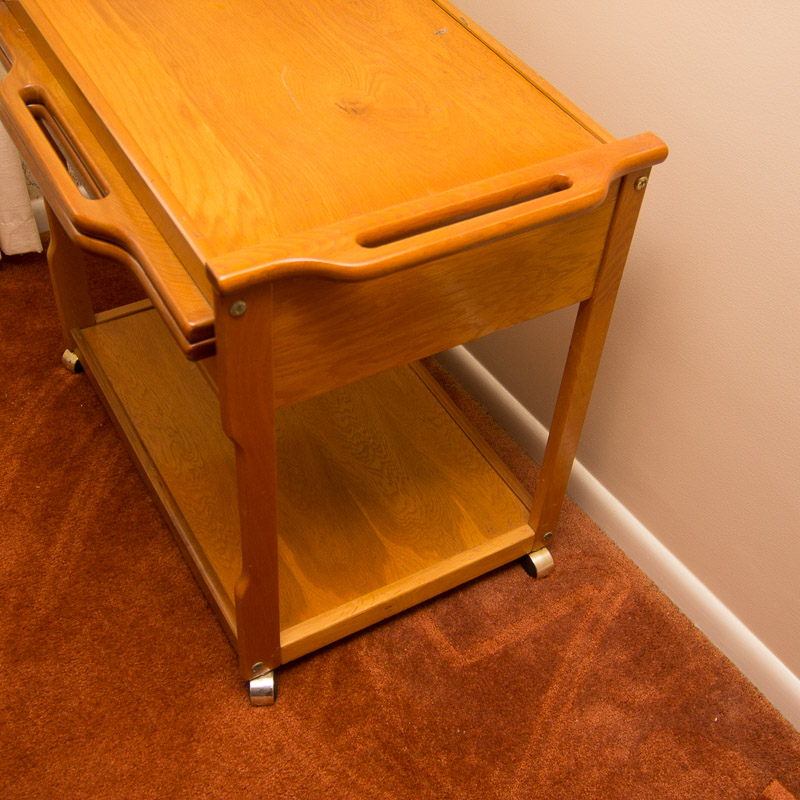 Oak Kitchen Cart on Wheels