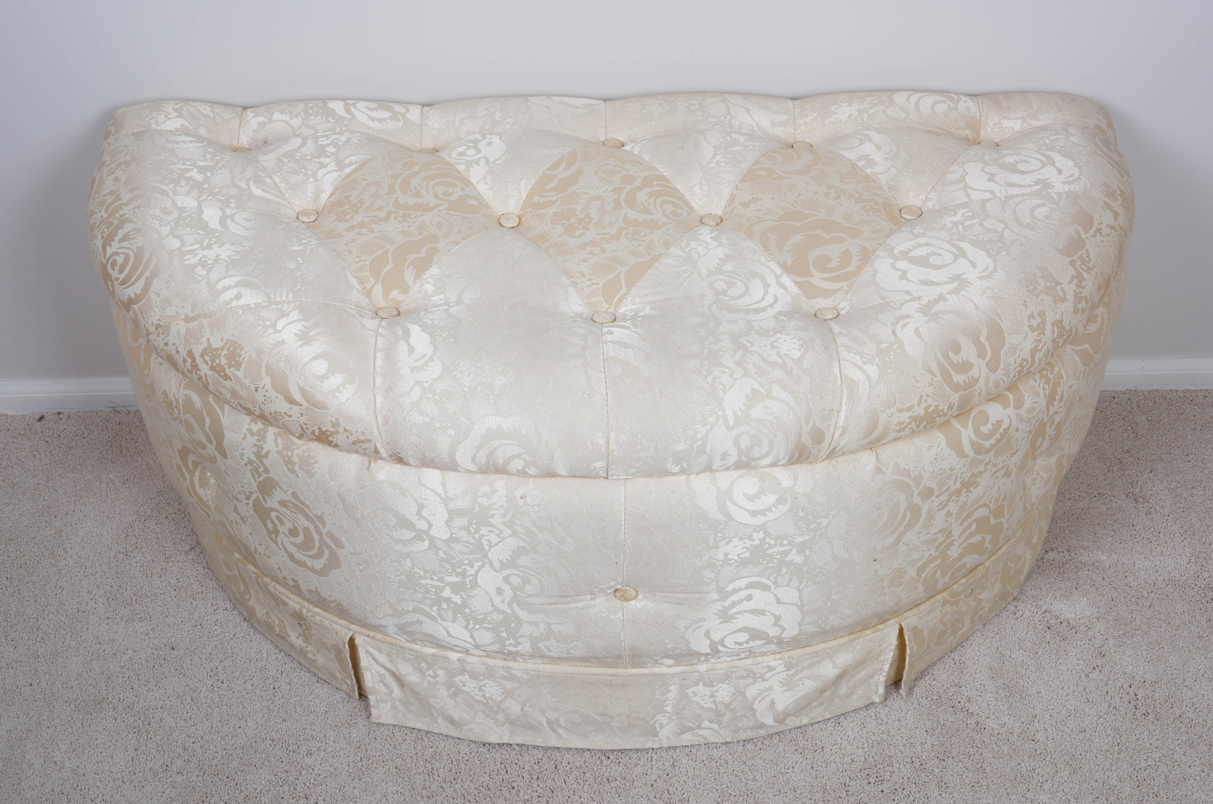 Upholstered Half-Round Storage Bench