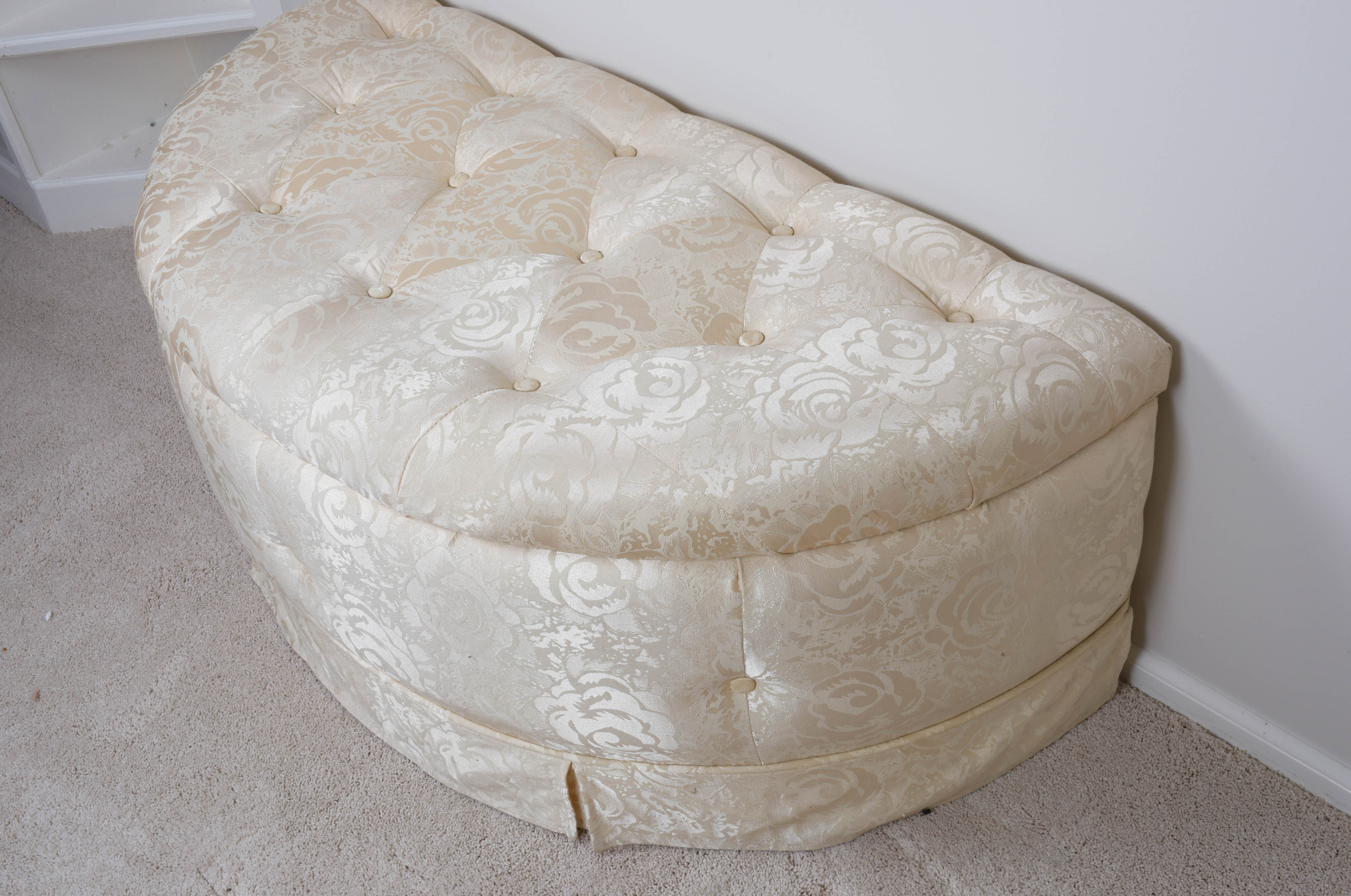 Upholstered Half-Round Storage Bench