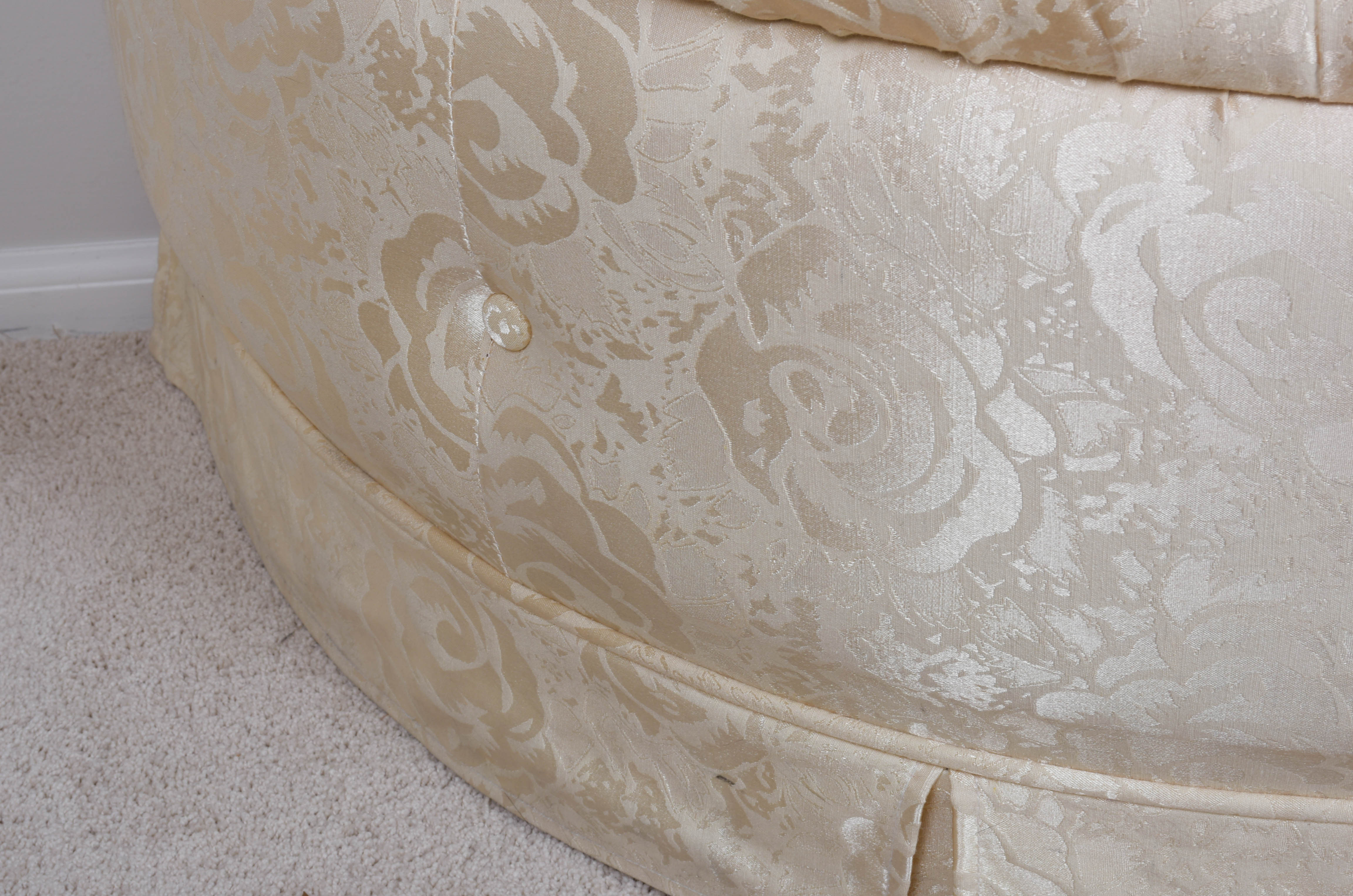 Upholstered Half-Round Storage Bench