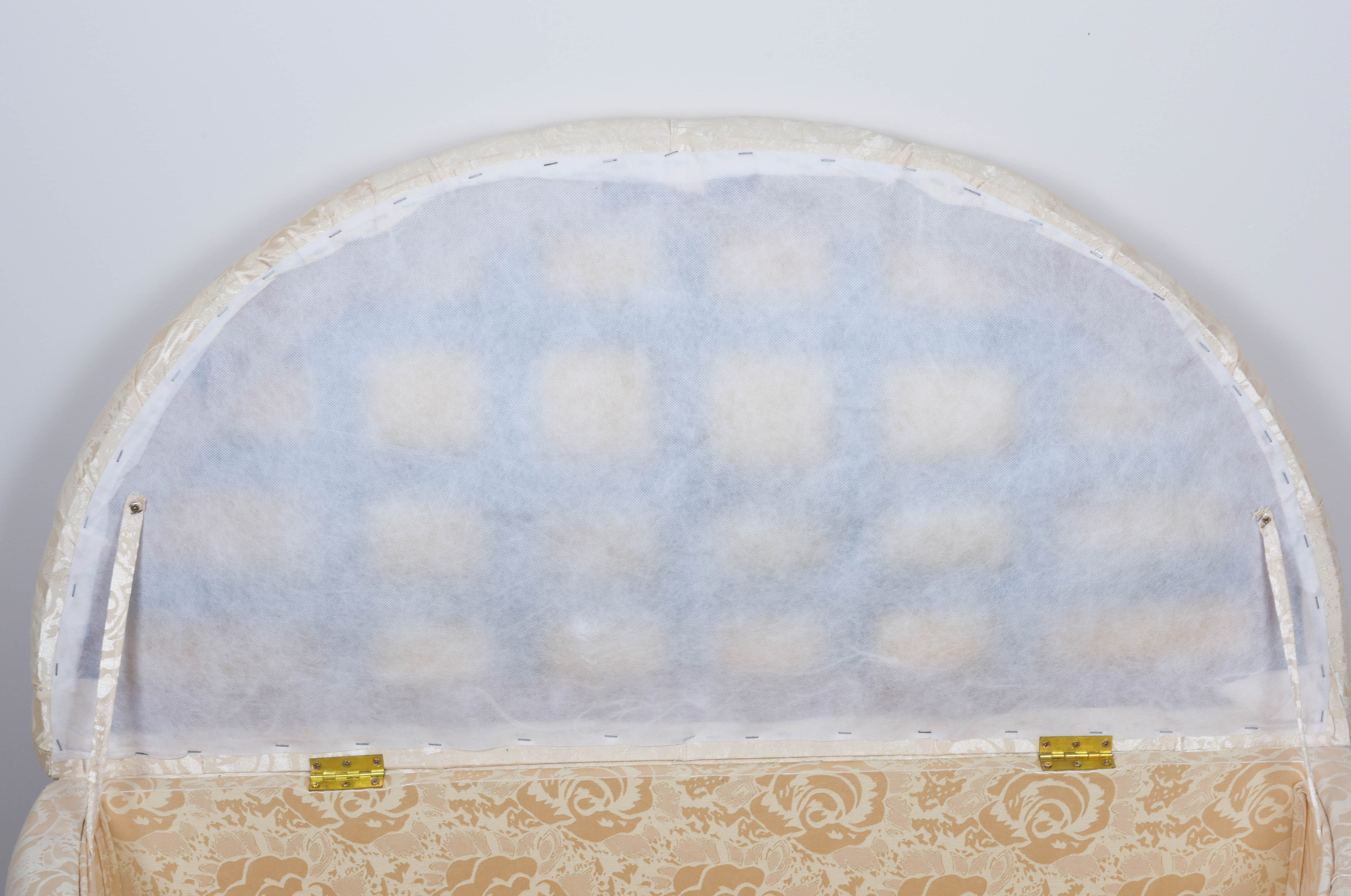 Upholstered Half-Round Storage Bench