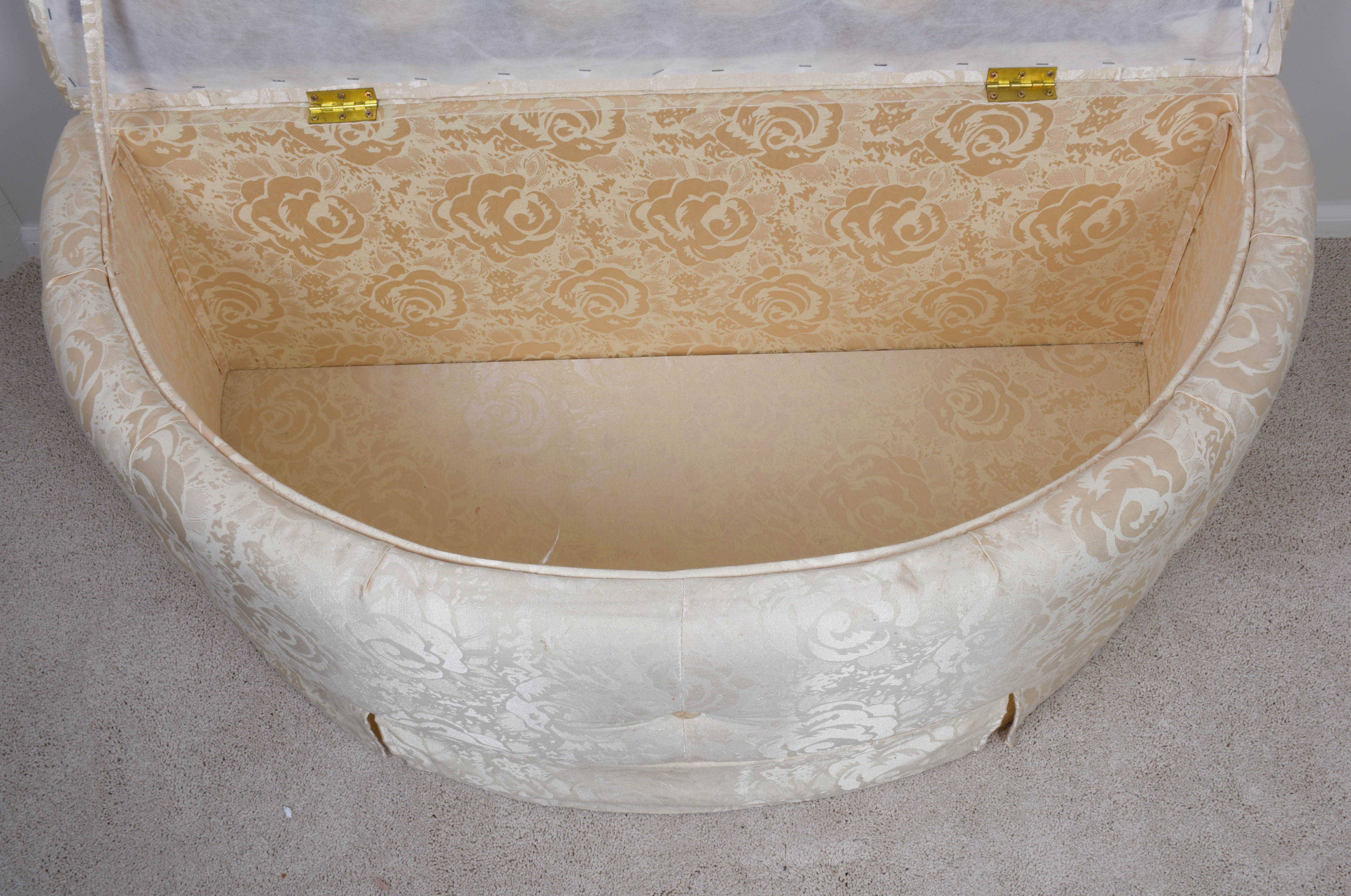 Upholstered Half-Round Storage Bench