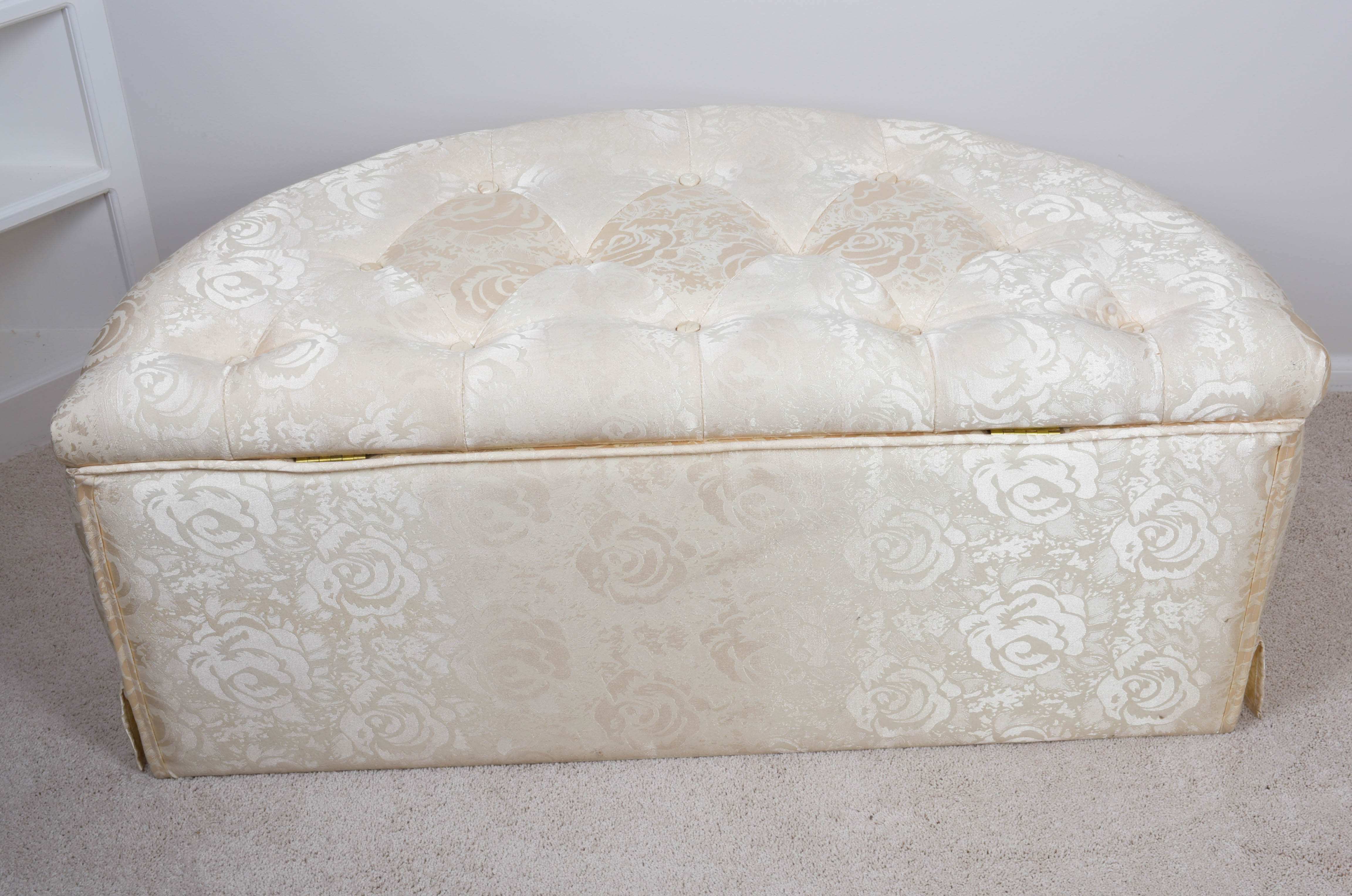 Upholstered Half-Round Storage Bench
