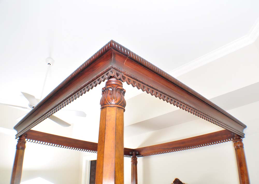 Henredon Mahogany California King Bed Frame and Canopy