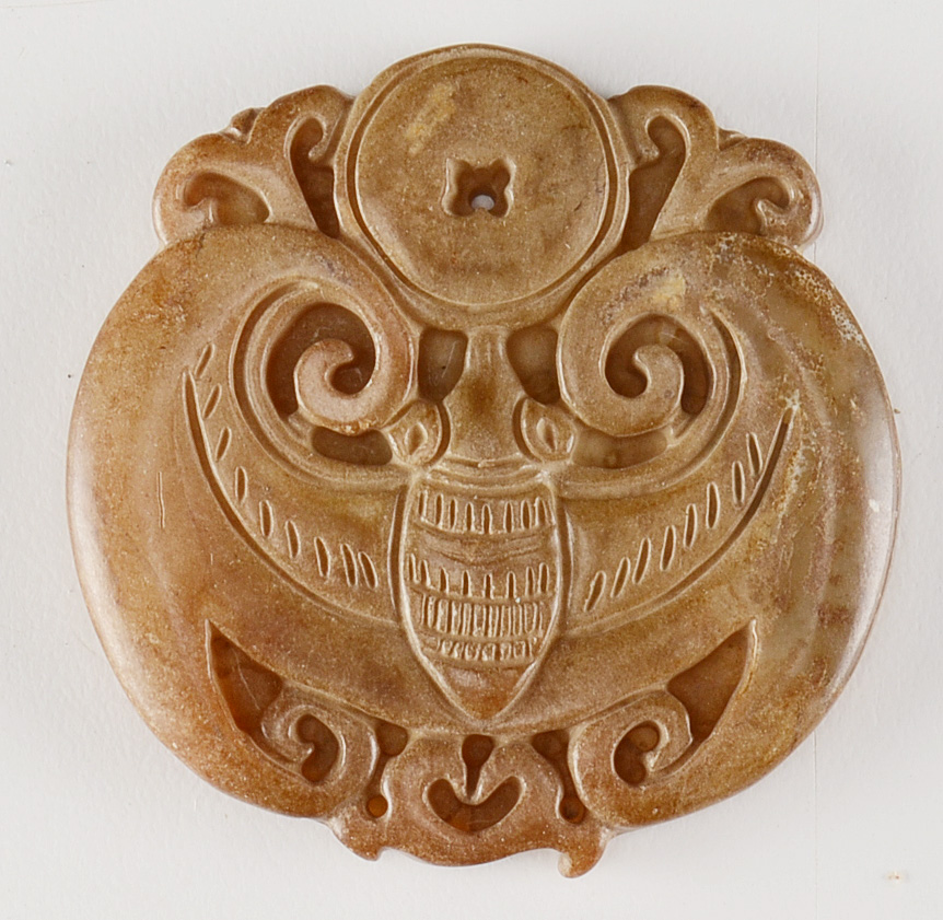 Three Chinese Carved Soapstone Pendants
