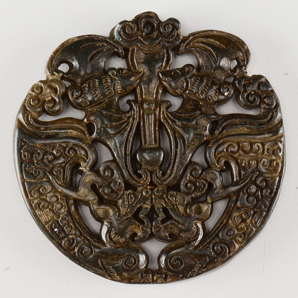 Three Chinese Carved Soapstone Pendants