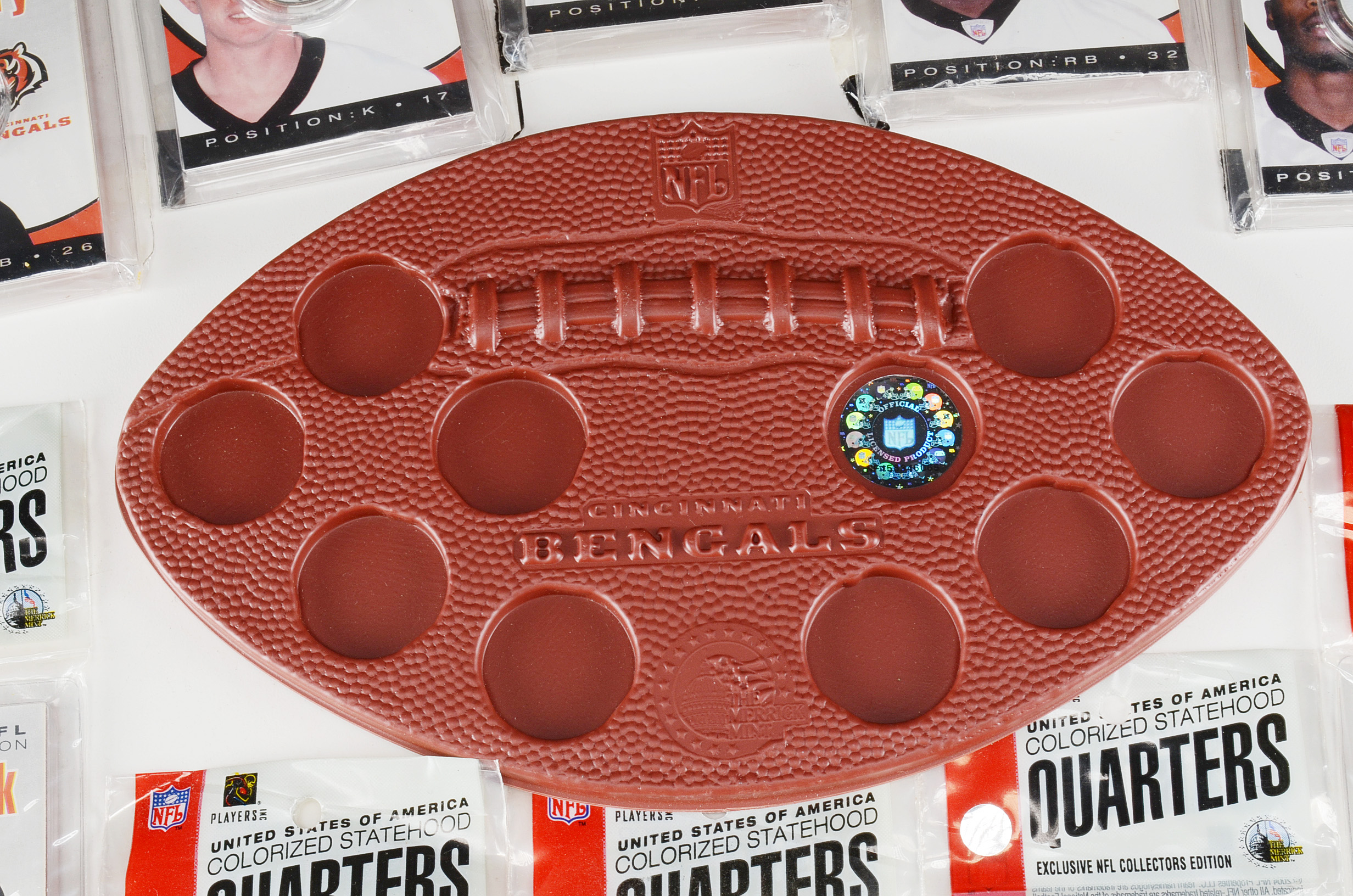 Cincinnati Bengals Colorized Statehood Quarters and Holder