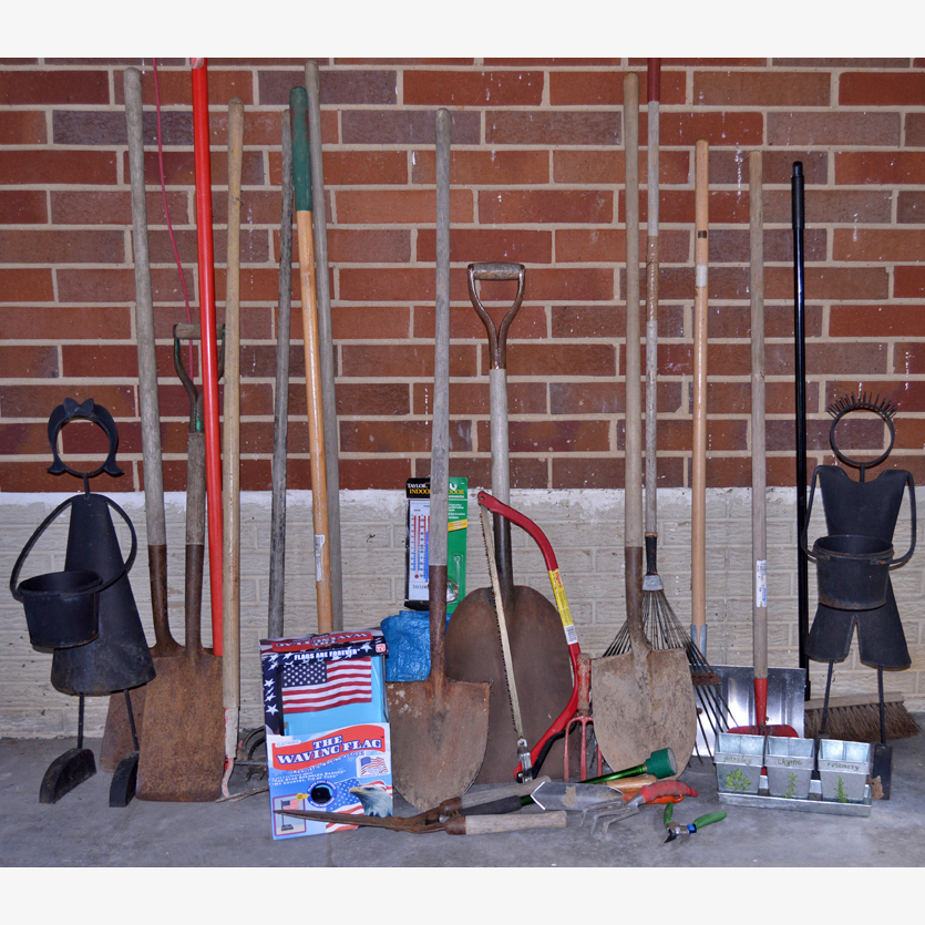 Lawn and Garden Tools Including a Corona Long Handled Pruner