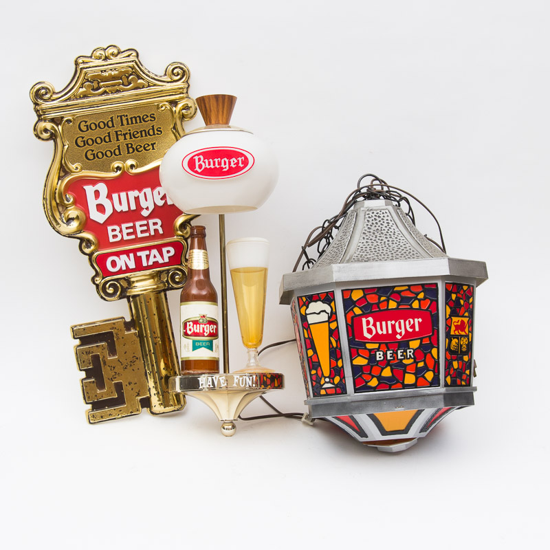 Vintage Burger Beer Sign Lamps and Decor