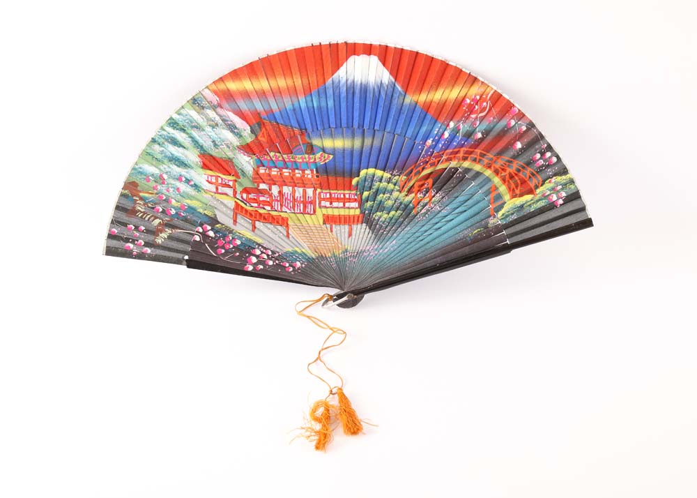 Group of Vintage Chinese Paper Folding Fans
