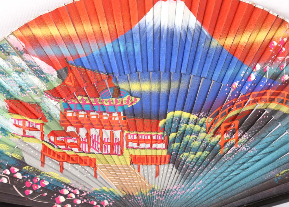 Group of Vintage Chinese Paper Folding Fans