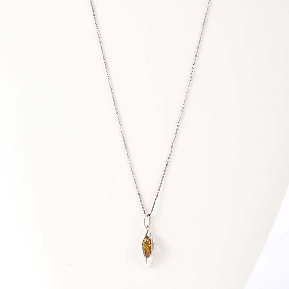 Sterling Silver Amber Necklace