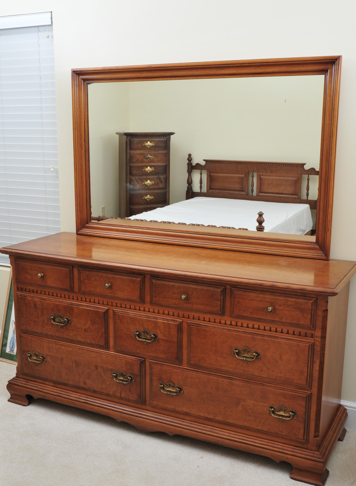 Ethan Allen Solid Maple and Birch Dresser with Mirror