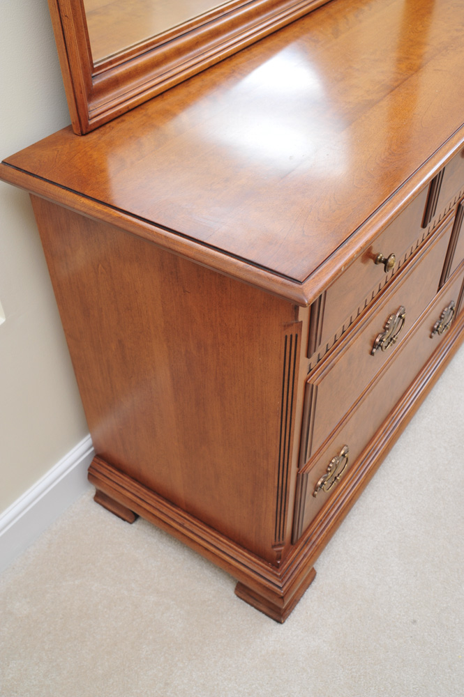 Ethan Allen Solid Maple and Birch Dresser with Mirror