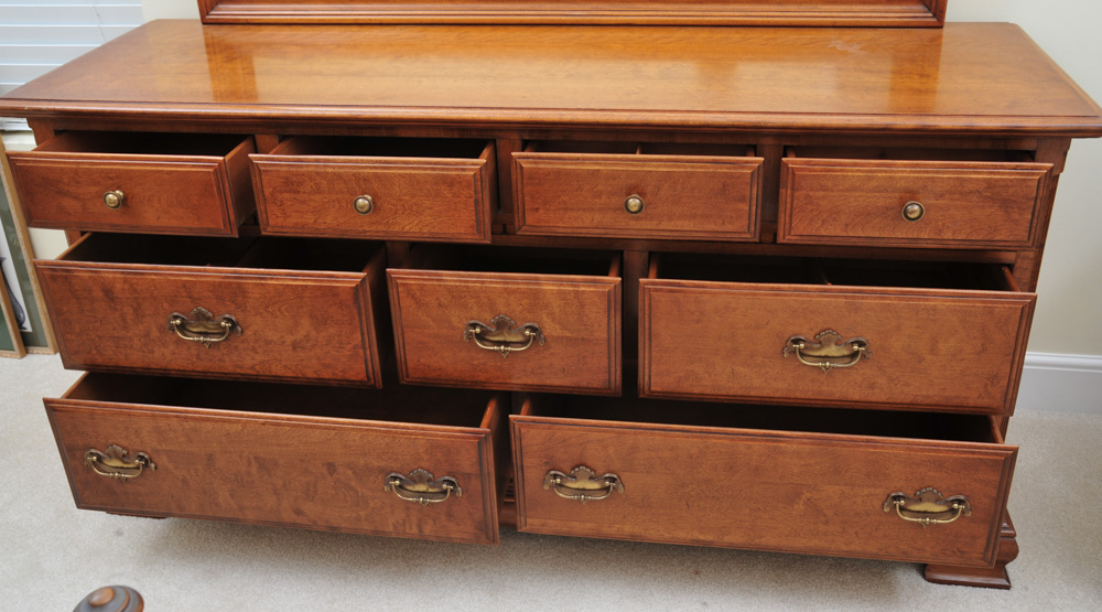 Ethan Allen Solid Maple and Birch Dresser with Mirror