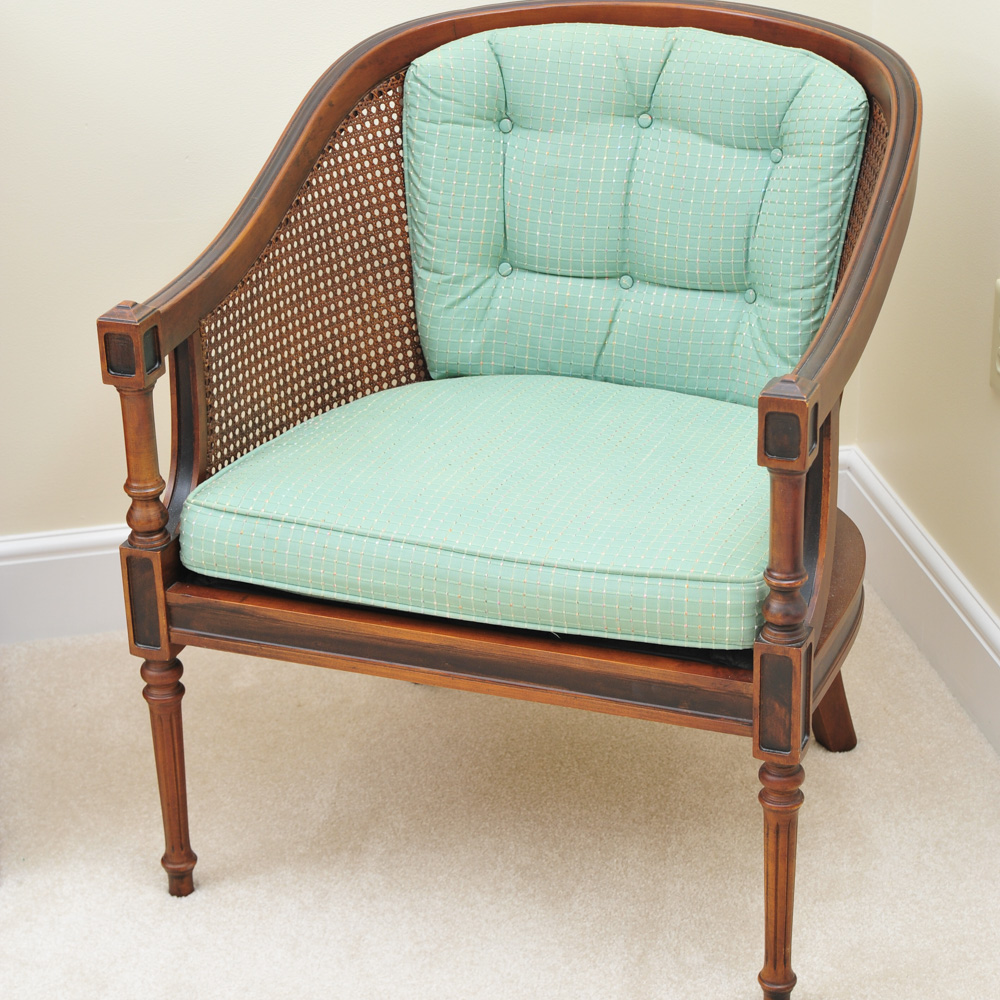 Vintage Classic Cane Back Barrel Chair