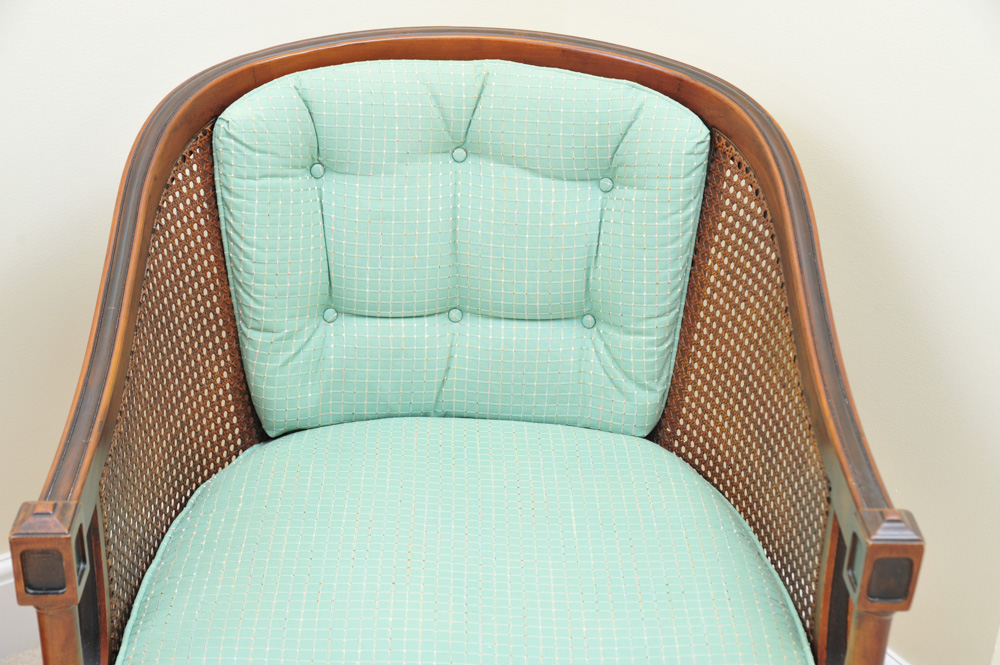 Vintage Classic Cane Back Barrel Chair