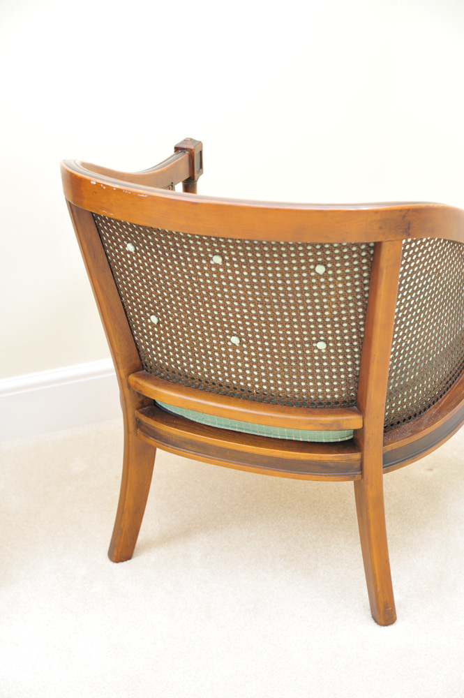 Vintage Classic Cane Back Barrel Chair