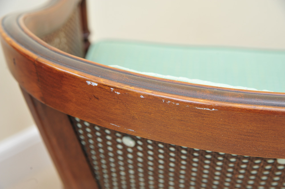 Vintage Classic Cane Back Barrel Chair