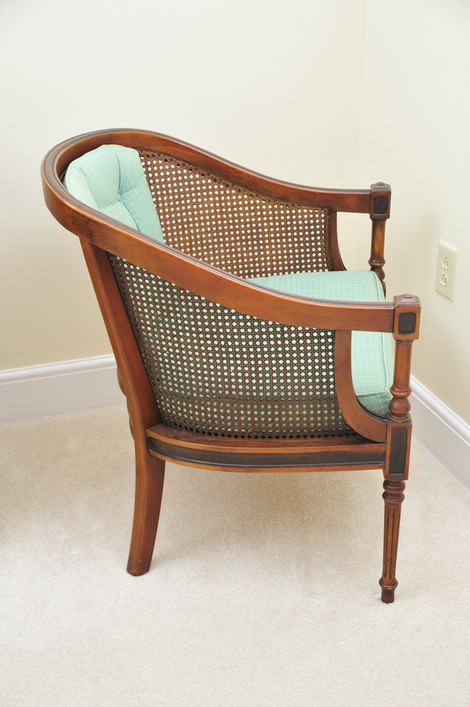 Vintage Classic Cane Back Barrel Chair
